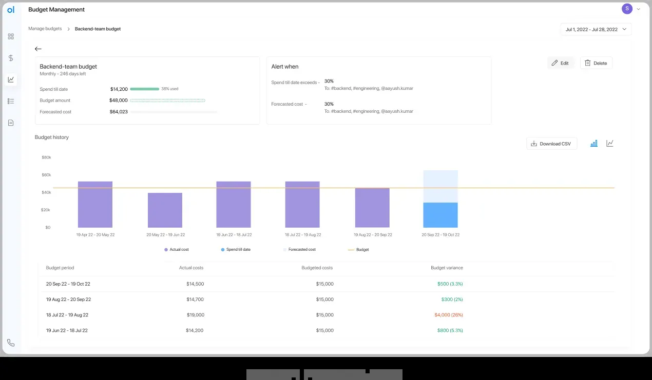 Budget creation with dynamic preview
