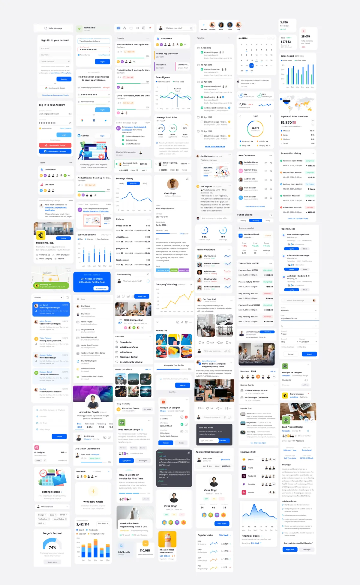 Audit of screens across the product suite